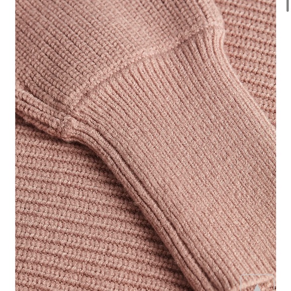 MINT Turtleneck Asymmetrical Hem Midi Sweater Dress BLUSHING MAUVE - Picture 5 of 7